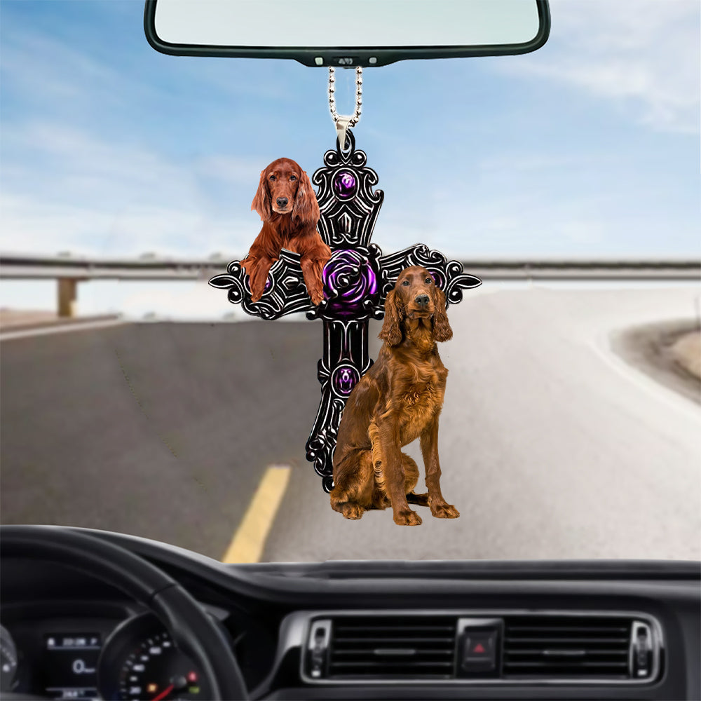 Irish Setter Pray For God Car Hanging Ornament Dog Pray For God Ornament Lasfour OO0752