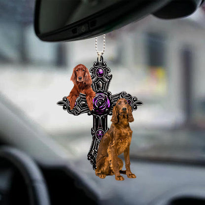 Irish Setter Pray For God Car Hanging Ornament Dog Pray For God Ornament Lasfour OO0752