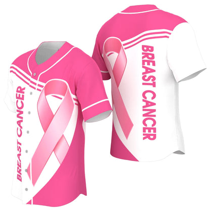 Breast Cancer Awareness Pink Ribbon Baseball Jersey, Gift For Breast Cancer Survivor SO0178