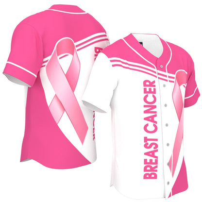 Breast Cancer Awareness Pink Ribbon Baseball Jersey, Gift For Breast Cancer Survivor SO0178