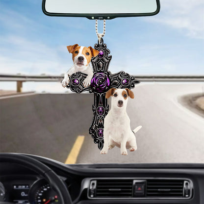 Jack Russell Terrier Pray For God Car Hanging Ornament Dog Pray For God Auto Ornament Lasfour OO0707