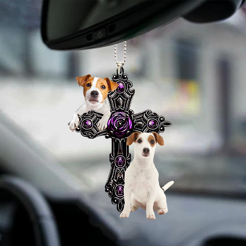 Jack Russell Terrier Pray For God Car Hanging Ornament Dog Pray For God Auto Ornament Lasfour OO0707