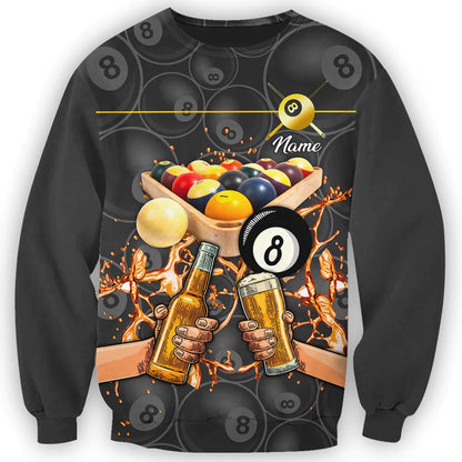 Personalized 3D All Over Print Billiard And Beer Shirt, Billiard Beer Hoodie Men Womenm Billiard Lover Gift TO0007