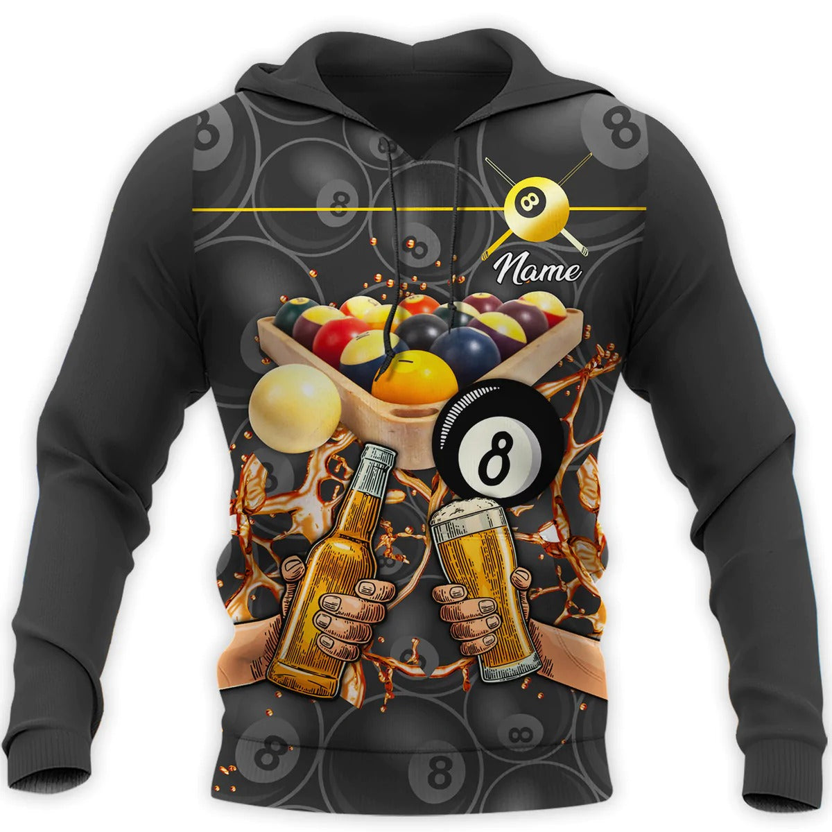 Personalized 3D All Over Print Billiard And Beer Shirt, Billiard Beer Hoodie Men Womenm Billiard Lover Gift TO0007