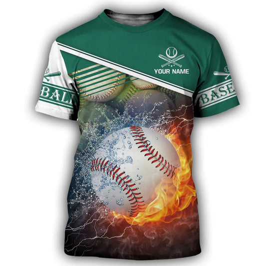 Customized 3D All Over Printed Baseball Shirt Fire Ball Pattern, Baseball Hoodie, To My Son Baseball Player TO0090