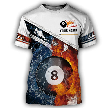 Custom Name Billiard 3D Shirt Uniform, Billiard Fire Hoode All Over Print, Billiard Team Uniform TO0006