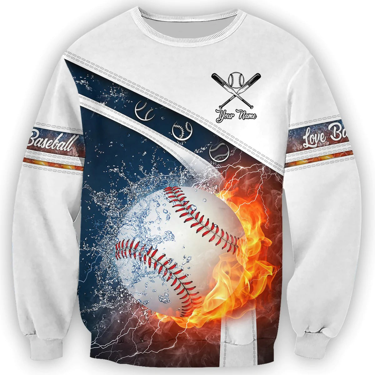 Custom Zip Hoodie Fire Baseball Pattern, Strike Baseball 3D Tee Shirt, Baseball Lover Gifts TO0097