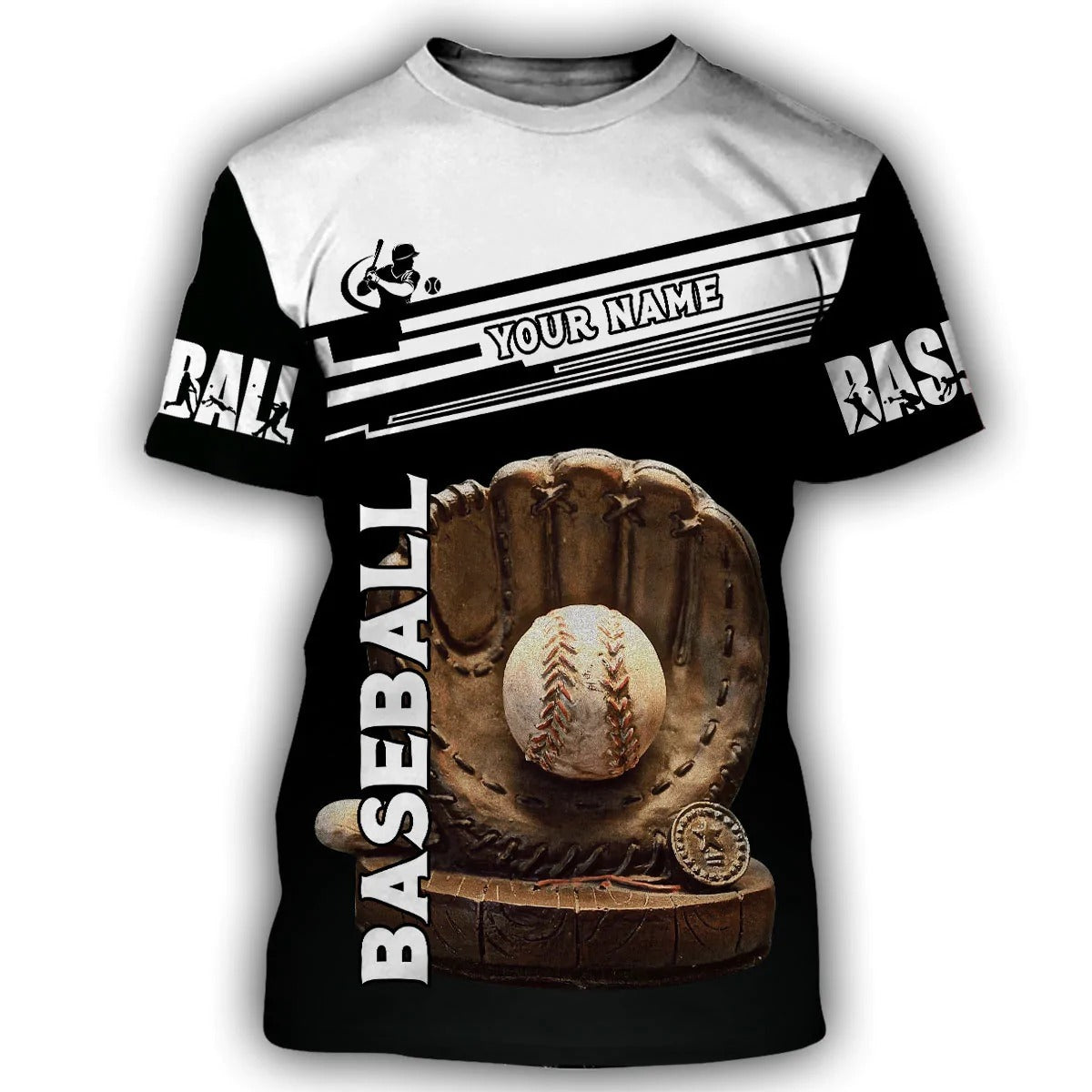 Custom Name Baseball 3D Tee Shirt For Men Women, Baseball Pattern Hoodie, Winter Baseball Player Gift TO0094