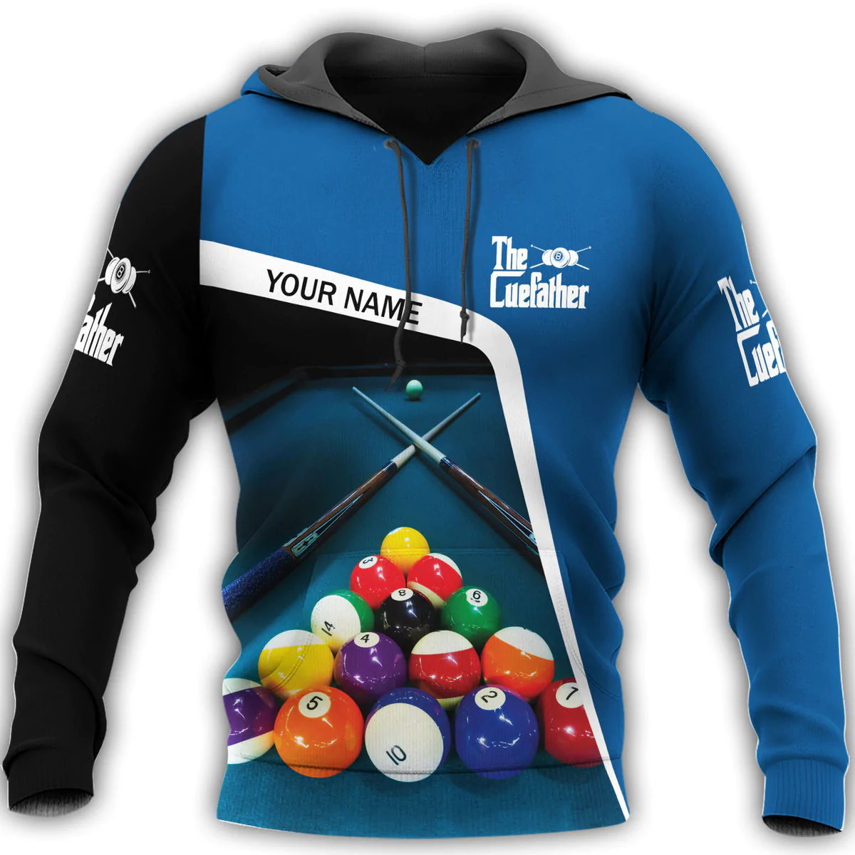 Personalized Sublimation Billiard Art on Hoodie, Billiard Tshirt Men Women, Billiard Lover Gift, Billiard Club Uniform TO0022