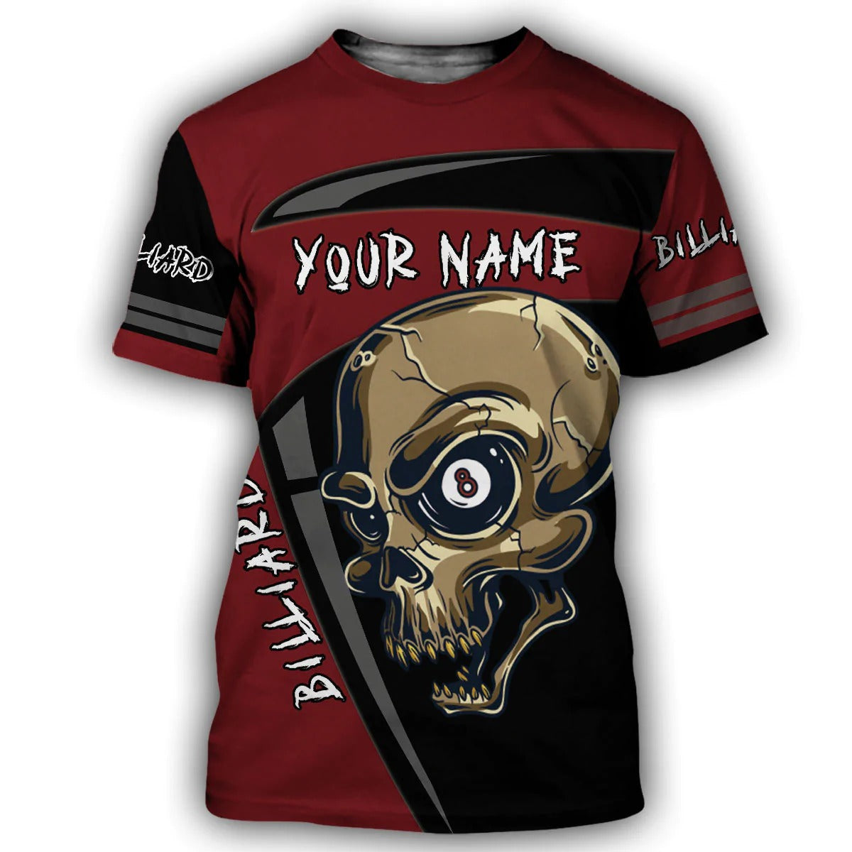 Custom Name 3D Skull Billiard Shirt Men, Billiard Hoodie Skull Pattern, Billiard Club Shirts TO0021