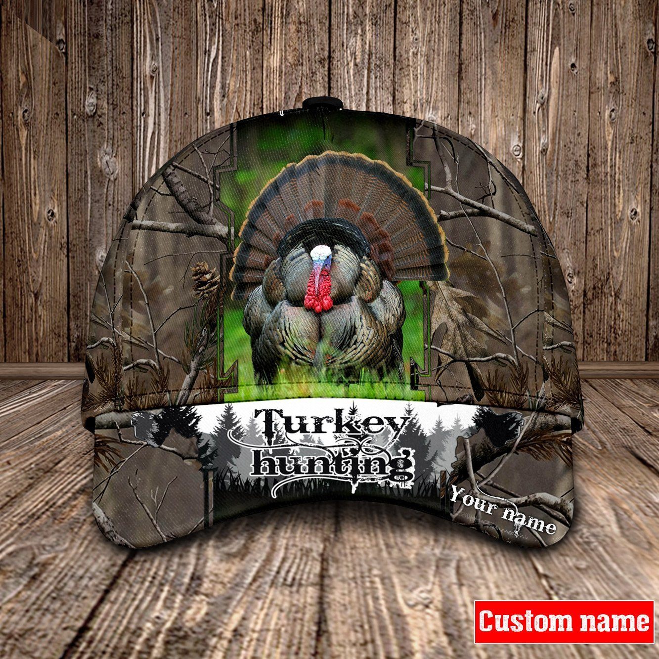 Personalized Name Turkey Hunting Cap NDB04, Birthday Gift Father's Day Gift CA0274