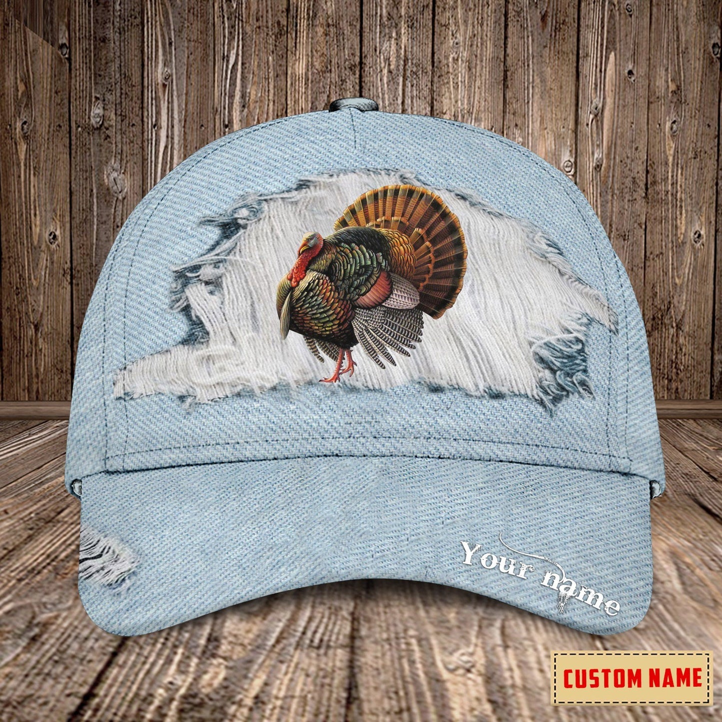 Personalized Name Turkey Hunting Cap NDB03, Birthday Gift For Papa Dad Son Husband CA0275