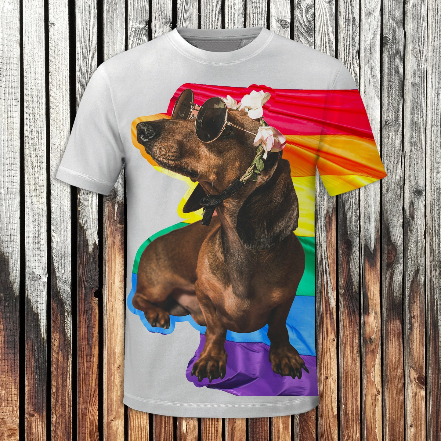 LGBT Dachshund 3D All Over Printed T-Shirt For Pride Month LO0752