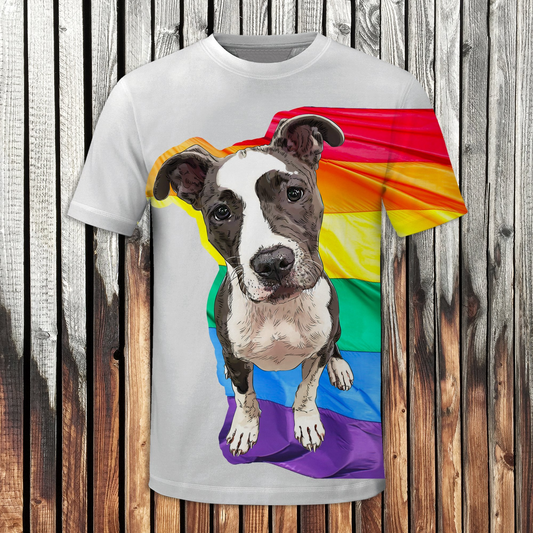 LGBT Pitbull 3D All Over Printed T-Shirt For LGBT Community, Gay Pride Tshirt LO0720