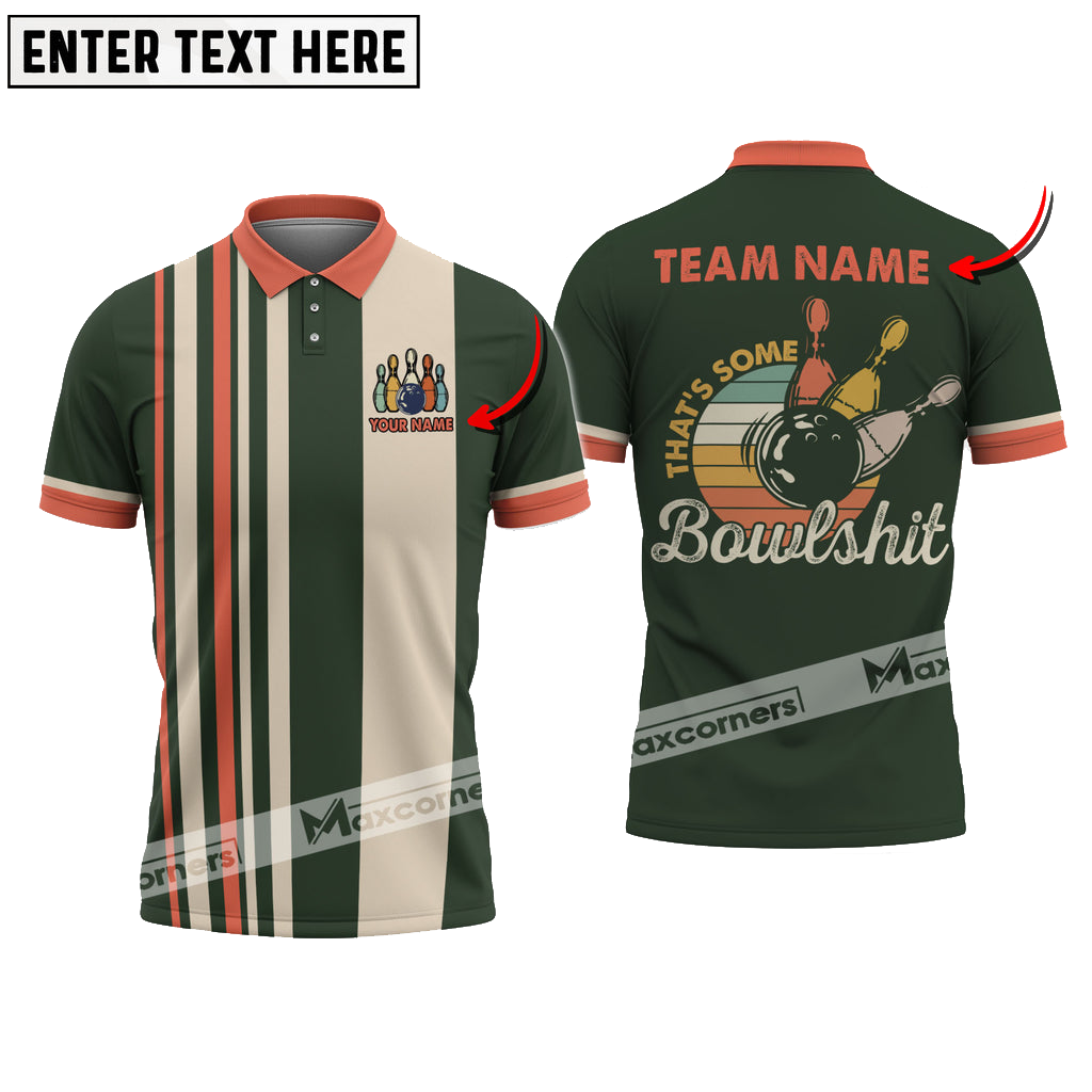 Bowling That's Some Bowlshit Multi Color Customized Name & Team Name 3D Polo Shirt BO0423