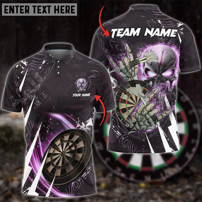 Darts Skull Of Punishment Multicolor Options Personalized Name, Team Name 3D Polo Shirt DMO0247