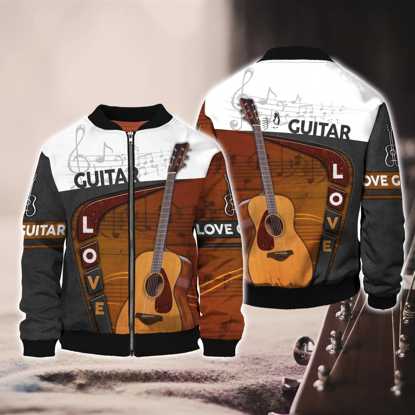 3D All Over Print T Shirt Love Guitar For Guitarist, Gift For Guitar Lover, Guitar Sublimation Shirt Hoodie TO0204