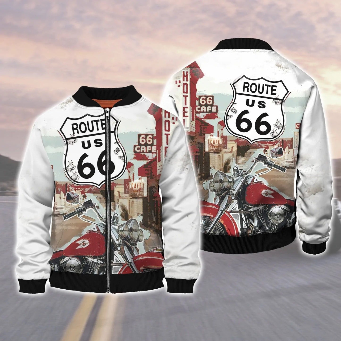 This Biker Conquers Route 66 Cafe 3D T Shirt, Biker Hoodie Bomber, Gift For Biker TO2755