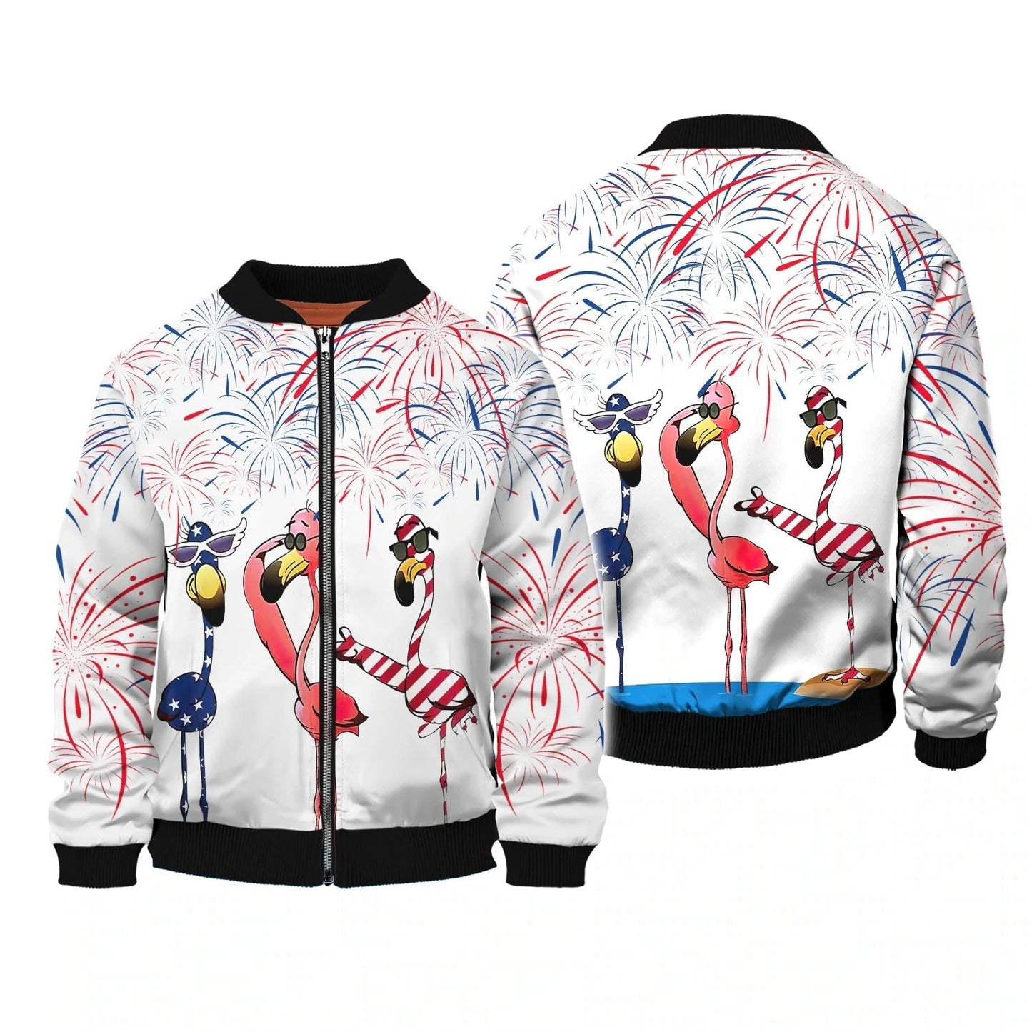 Independence Day Is Coming Flamingo 3D All Over Printing Shirts Bomber 3D Hoodie Pride American Strong TO0145