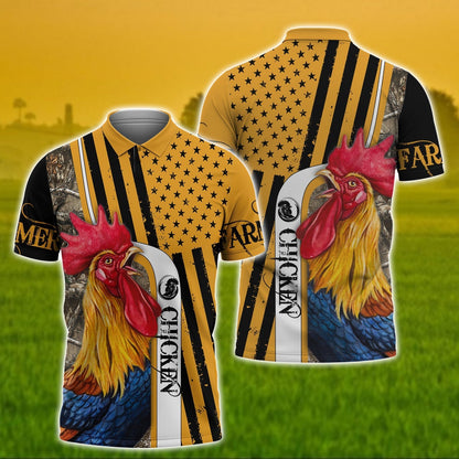 3D All Over Print Chicken Shirt Rooster 3D Tshirt Gift For Farmer TO1865