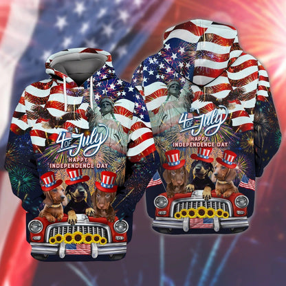 Dachshund American Hawaiian Shirt - Independence Day Is Coming- 3D Full Print Hoodie 4Th July Tshirt TO0158