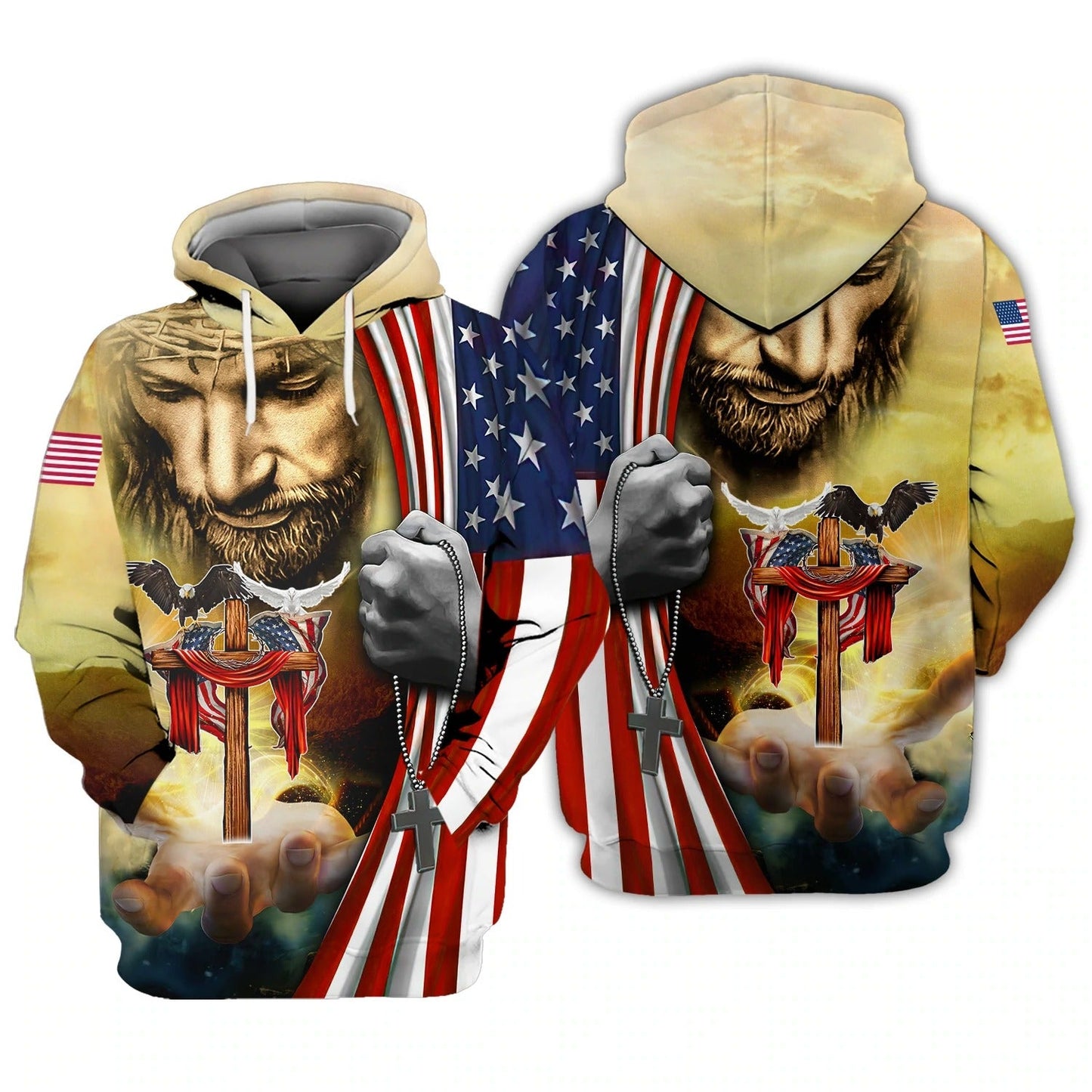 One Nation Under God, 3D Full Print Hoodie T Shirt, Independence Day 3D Hawaiian Shirts TO0216