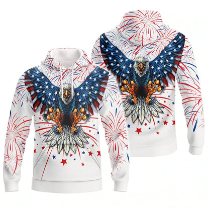 Independence Day Is Coming Ealge 3D All Over Printed T Shirt 3D Bomber Hoodie For 4Th July Pride American TO0144