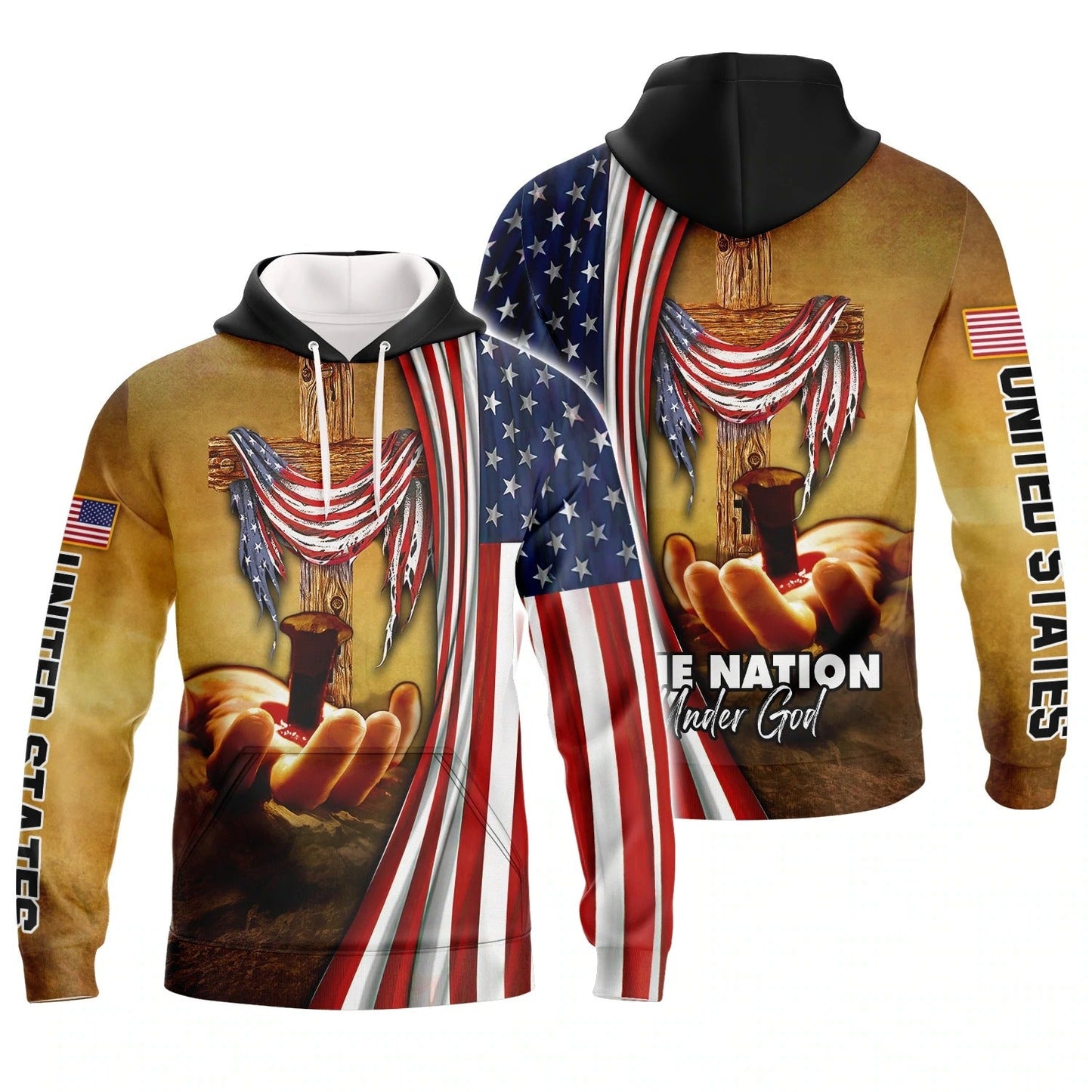 One Nation Under God 3D All Over Print Shirt Bomber, Patriotic Independence Day United States Strong American 3D Shirts TO0212