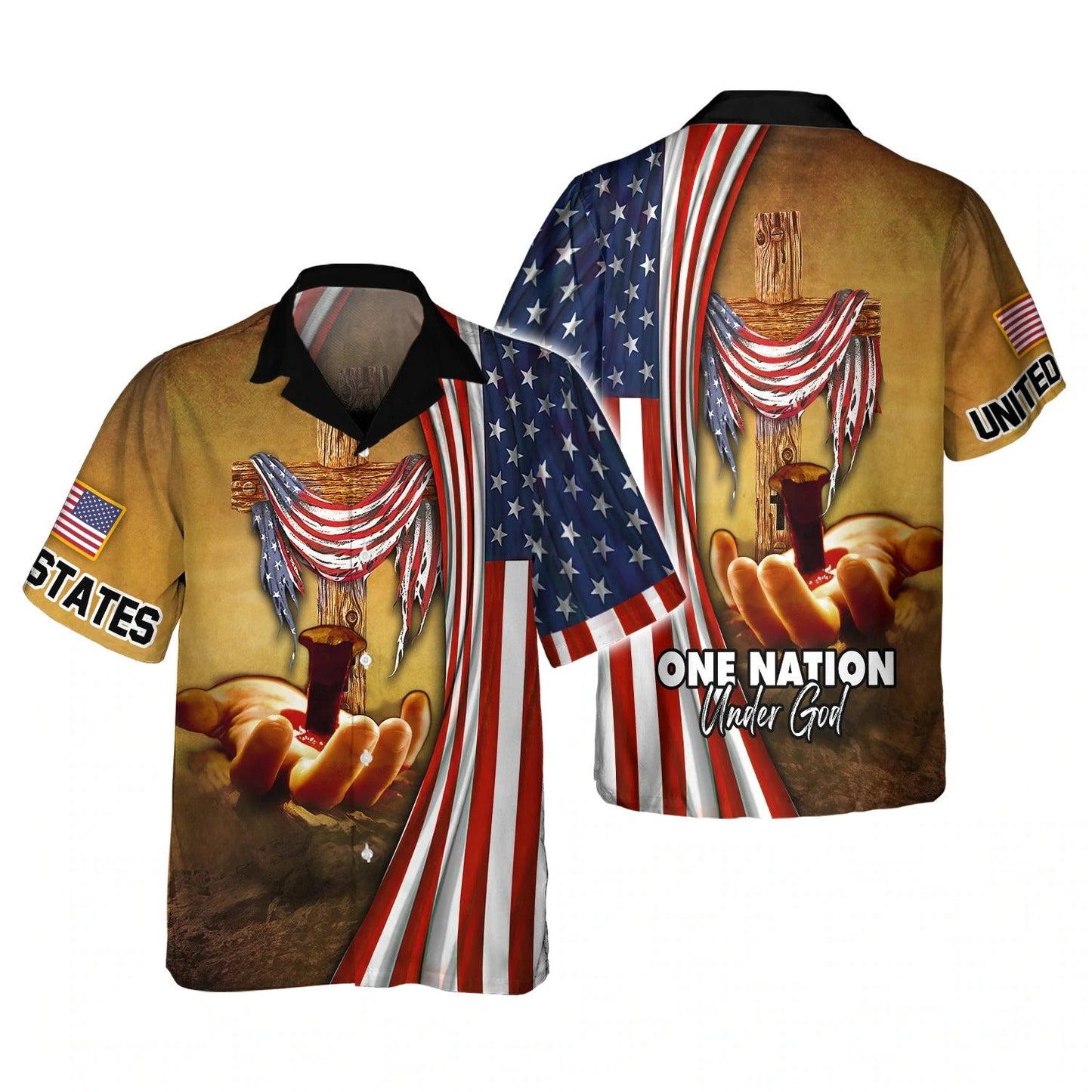 One Nation Under God 3D All Over Print Shirt Bomber, Patriotic Independence Day United States Strong American 3D Shirts TO0212