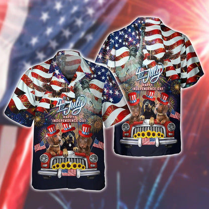 Dachshund American Hawaiian Shirt - Independence Day Is Coming- 3D Full Print Hoodie 4Th July Tshirt TO0158