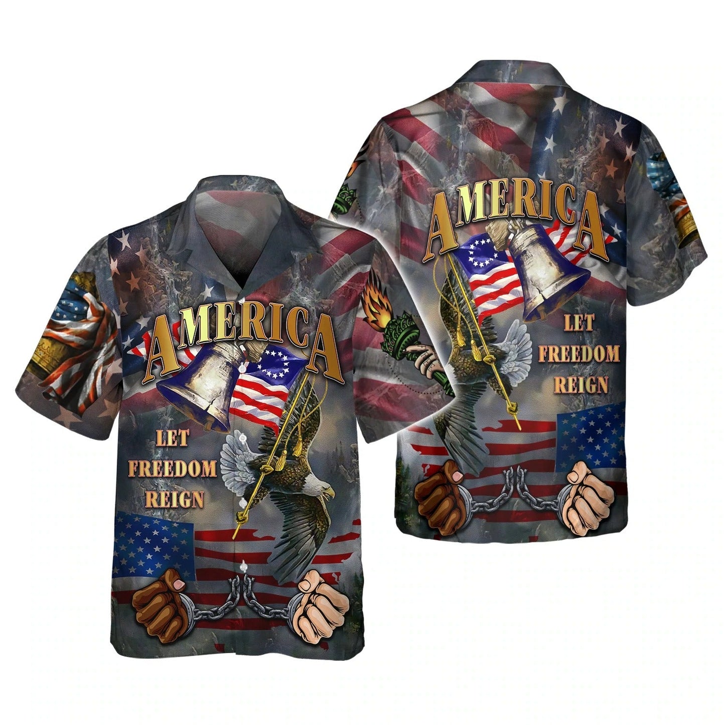 Independence American Let Freedom Reign 3D All Over Print Tee Shirt Hoodie 3D Bomber Sweatshirt 4Th July USA Shirt TO0146