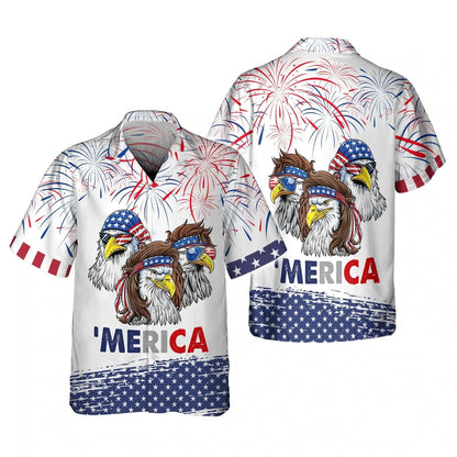 Eagle American Hawaiian Shirt Independence Day Is Coming 3D Full Print T Shirt 4Th July Usa Shirt TO0151