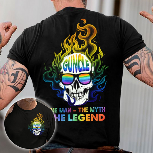 Gay Pride Shirts, LGBT Rainbow Guncle The Man The Myth The Legend Shirts For Gift To Gay Man LO0707