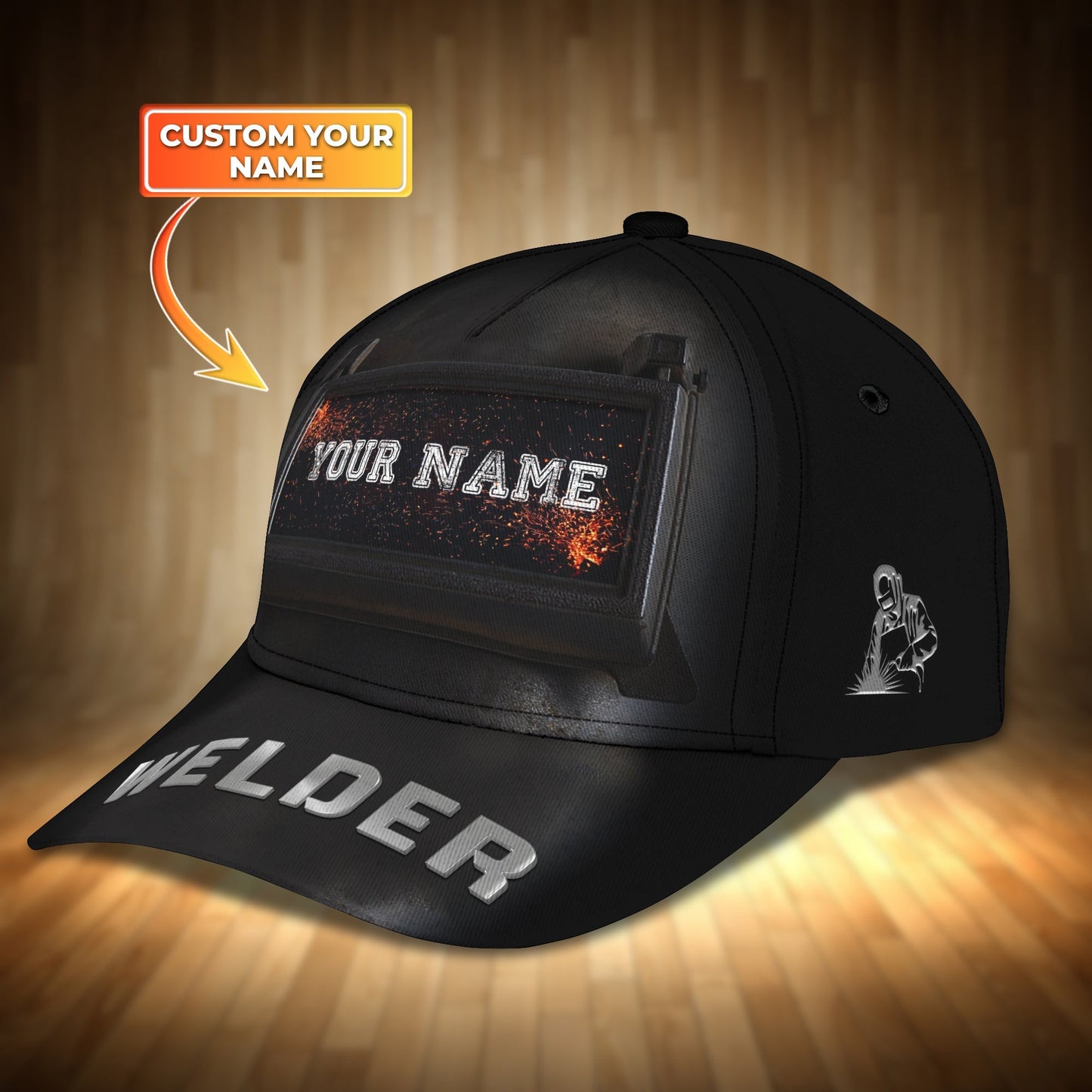 3D Classic Cap Welder Personalized Name 3D Cap 01 Lasfour CA2162