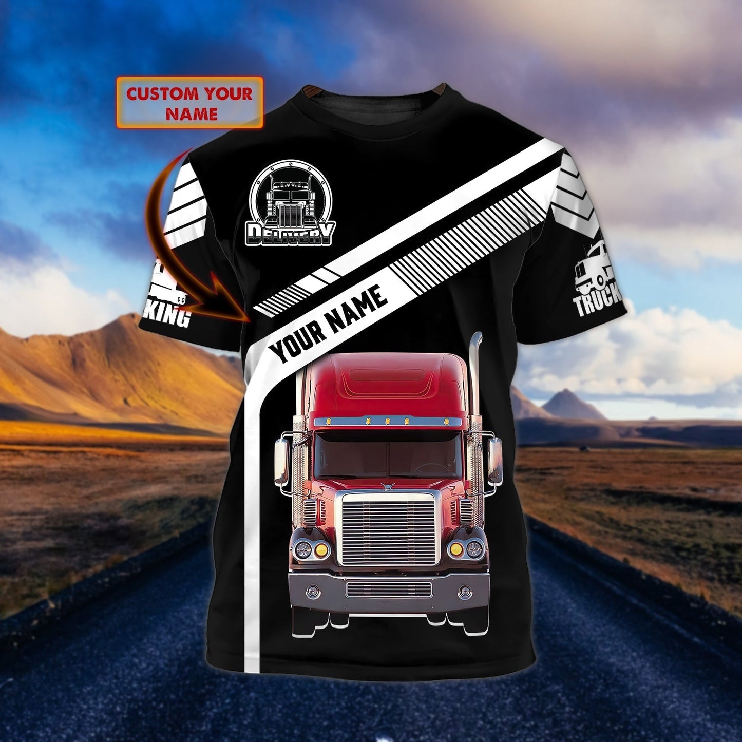 Customized Big Trucker T Shirt Truck Driver Tee Shirt For Him TO1712