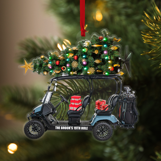 Golf Cart Family, Personalized Acrylic Ornament, Golf Cart Ornament for Golf Player SO1205