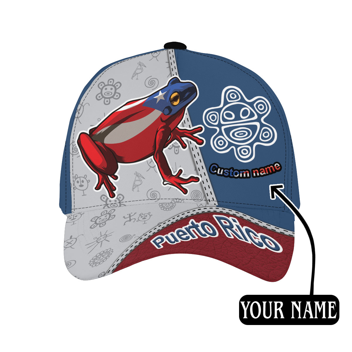 Puerto Rico Cap, Custom Name Puerto Rican Hat For Adults CO0584