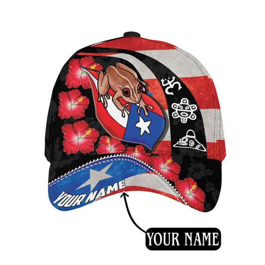 Customize Name Puerto Rico Coqui Maga Flower All Printed Classic Cap CO0152