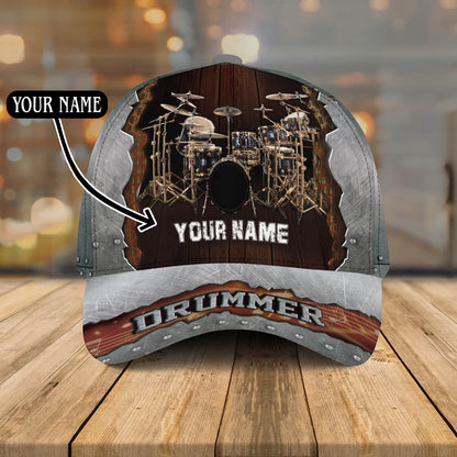 Custom Baseball 3D Cap Hat For Drummer, Drum Caps Hats, Birthday Present To Drum Lovers, Drummer Gifts CO0136