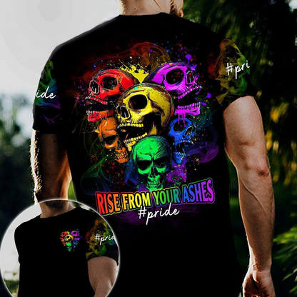 T Shirt Gift For Gay Couple, Gift For Lesbian Couple, LGBT Pride Rise From Your Ashes, Gay Pride Shirt LO0711