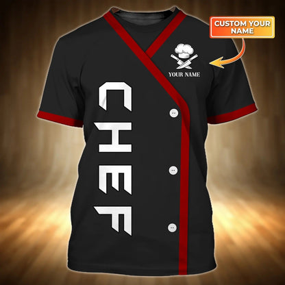 3D All Over Print Chef Shirt Men Women, Custom Name T Shirt For Master Chef, Cooking Lover Shirt TO2698