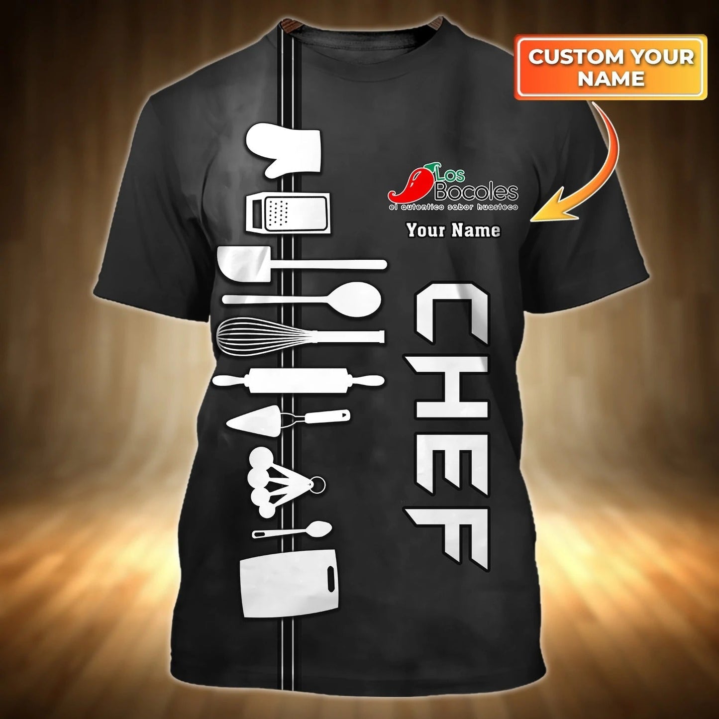 Chef 3D Shirt, Bakery Chef Full Print Tee Shirt, Personalized Name 3D Tshirt, Sublimation Master Chef T Shirt TO0261