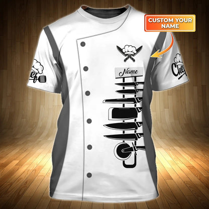 Personalized With Name Chef Cook Print On Shirt, Chef Uniform, Christmas Gift To Master Chef TO2701