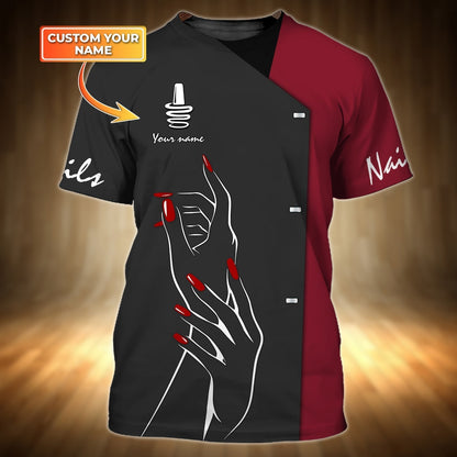 Customized 3D All Over Printed T Shirt For Nail Technicians, Nail Shirts, Women Nail Gifts TO1154