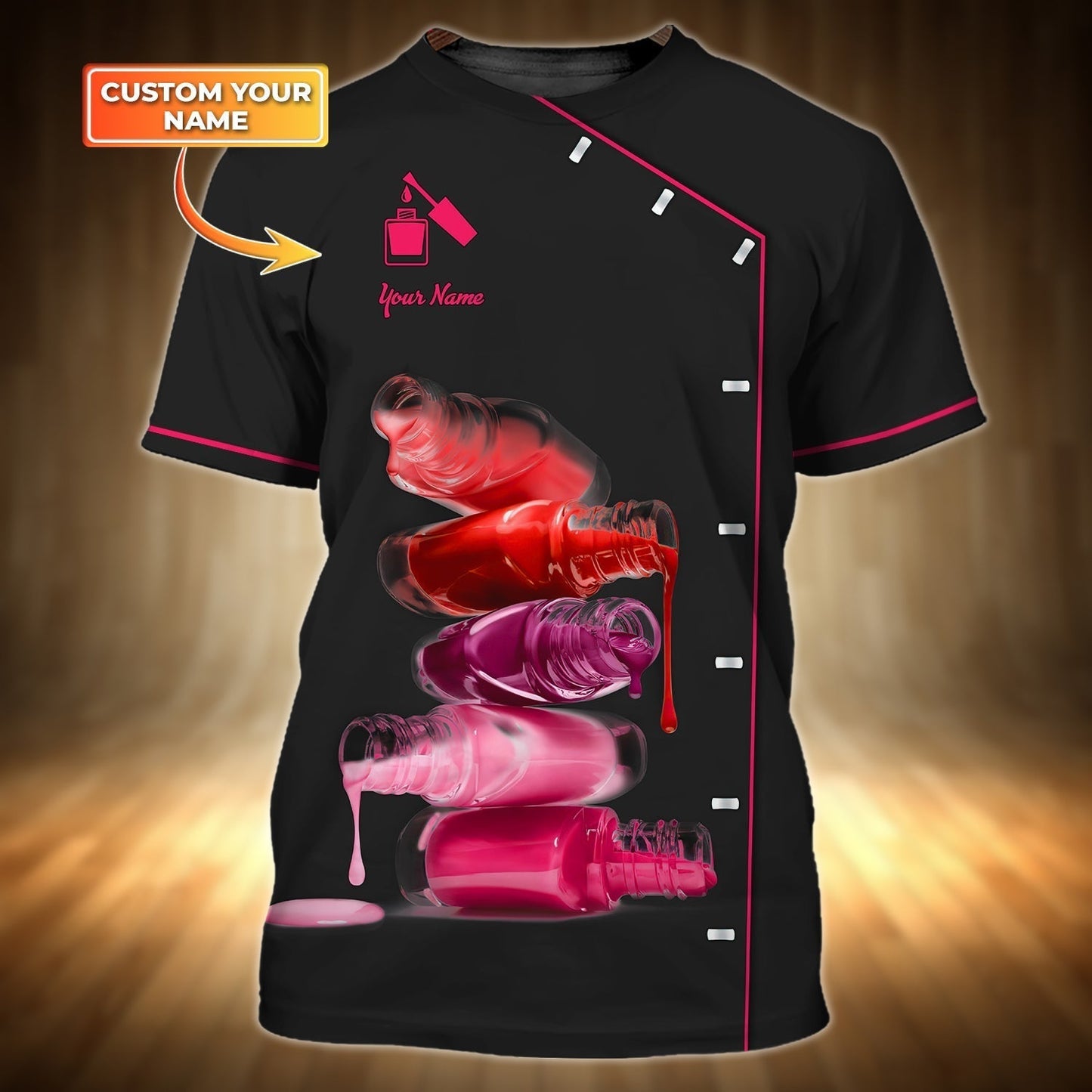 Custom With Name 3D T Shirt For Nail Technician, Women Nail Tech Gifts TO1163