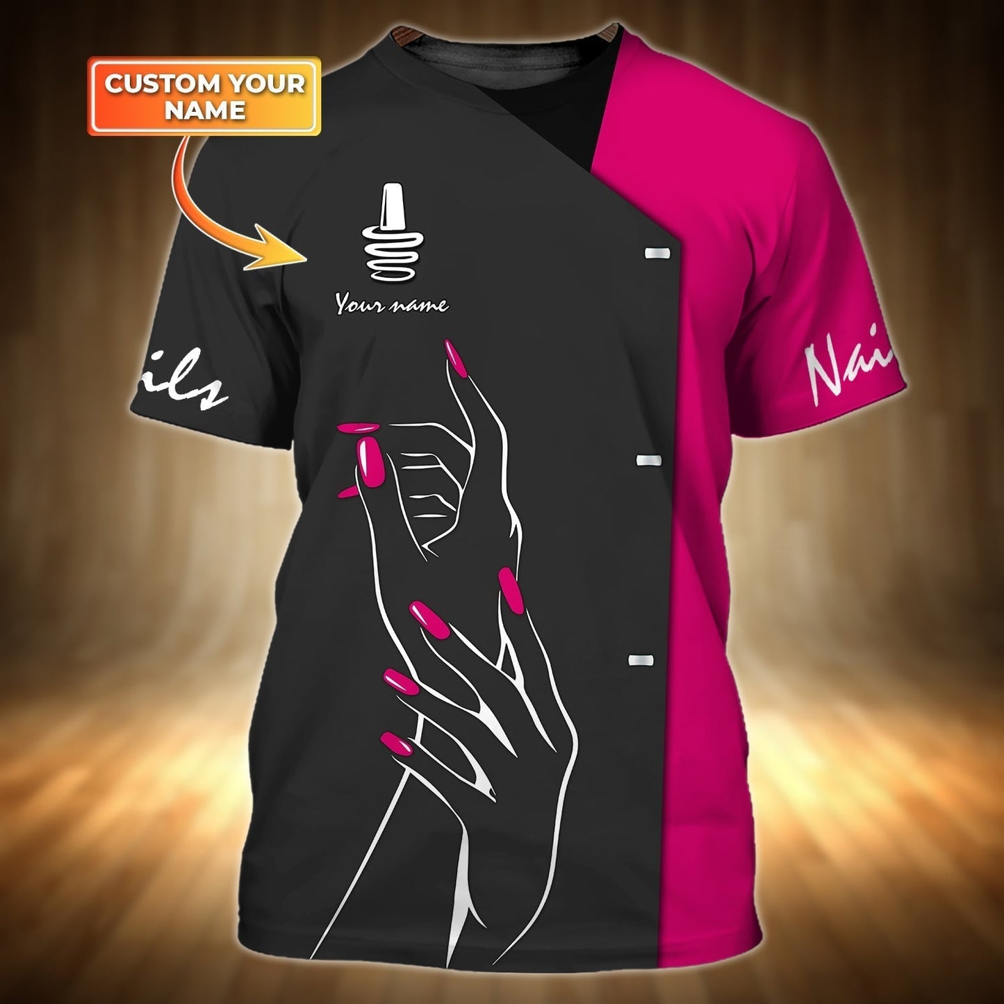 Custom With Name Manicurist 3D Shirt Nail Technician Tee Shirt For Her Him TO1155