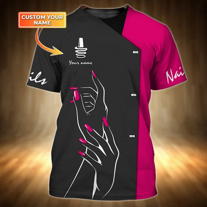 Custom With Name Manicurist 3D Shirt Nail Technician Tee Shirt For Her Him TO1155