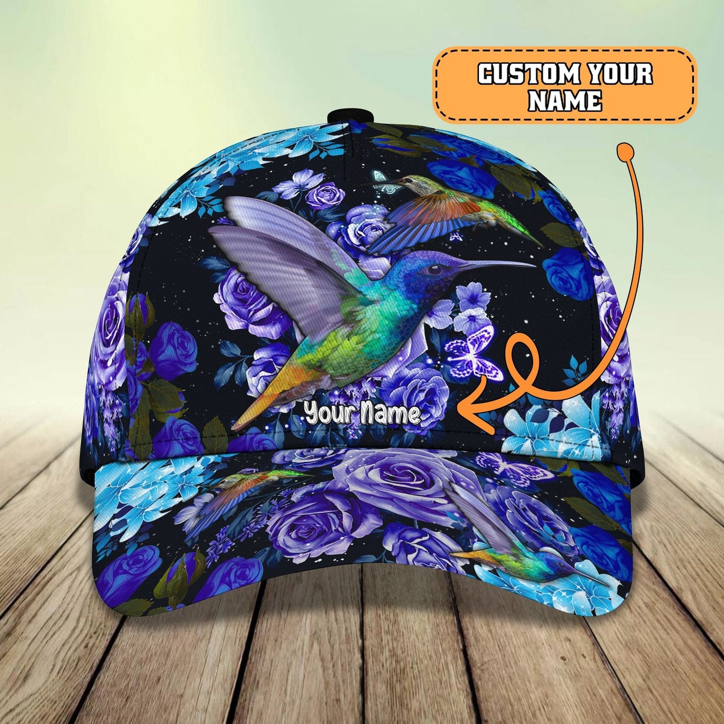 3D Classic Cap Hummingbird 1 Personalized Name Cap Cap081 Lasfour CA1913