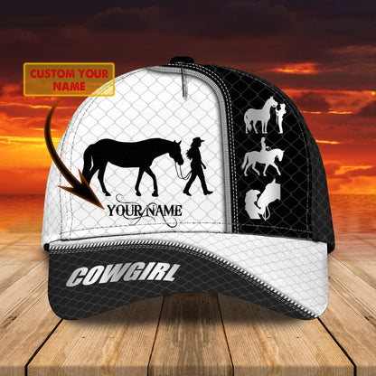 3D Classic Cap Cowgirl Personalized Name Cap 098 Lasfour CA1969