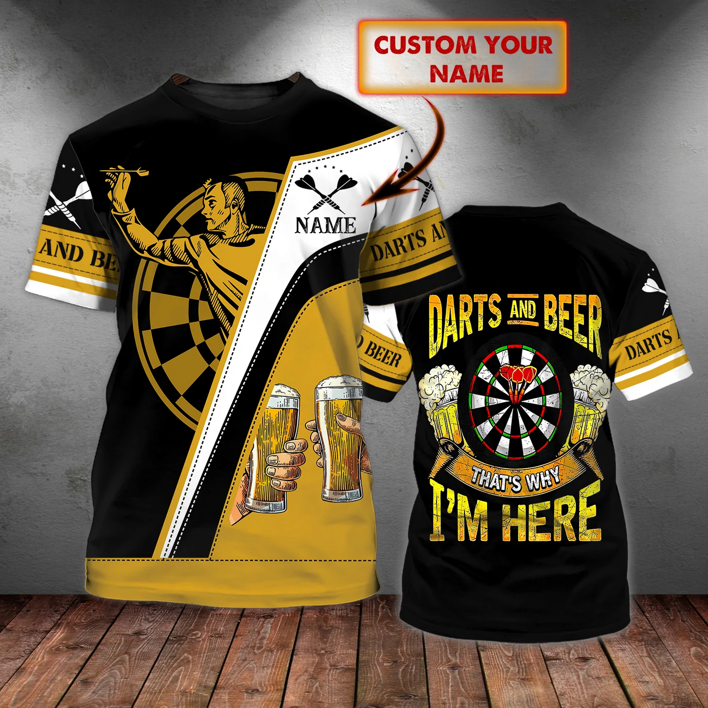 Custom Dart Shirt Men Women Dart And Beer 3D T Shirts Love Dart Gifts TO1820